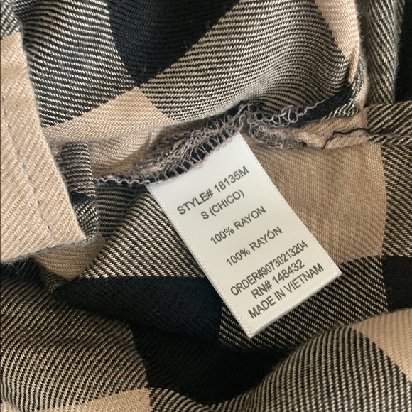 Be cool black and tan plaid button up - Picture 5 of 6